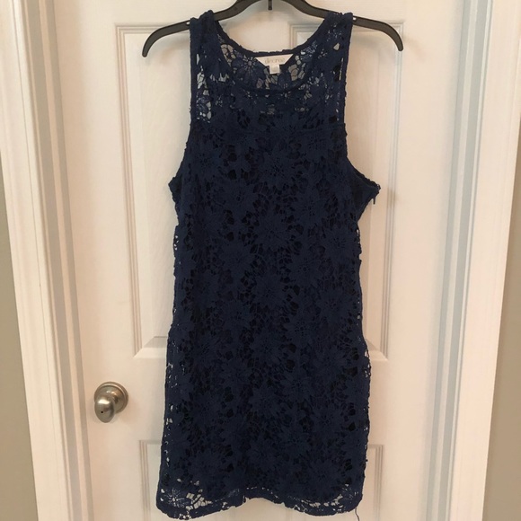 Navy coche dress - Picture 1 of 5